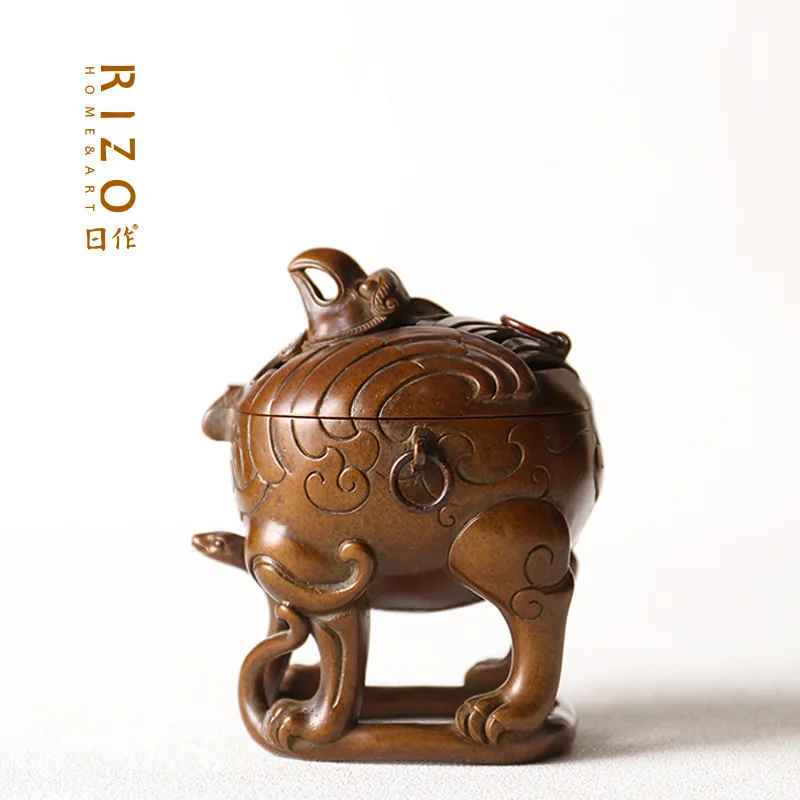 Qingsong Tang Su Gong Famous Hu Qingsong Zhuque Incense Burner Cone Incense Household Red Copper Incense Burner