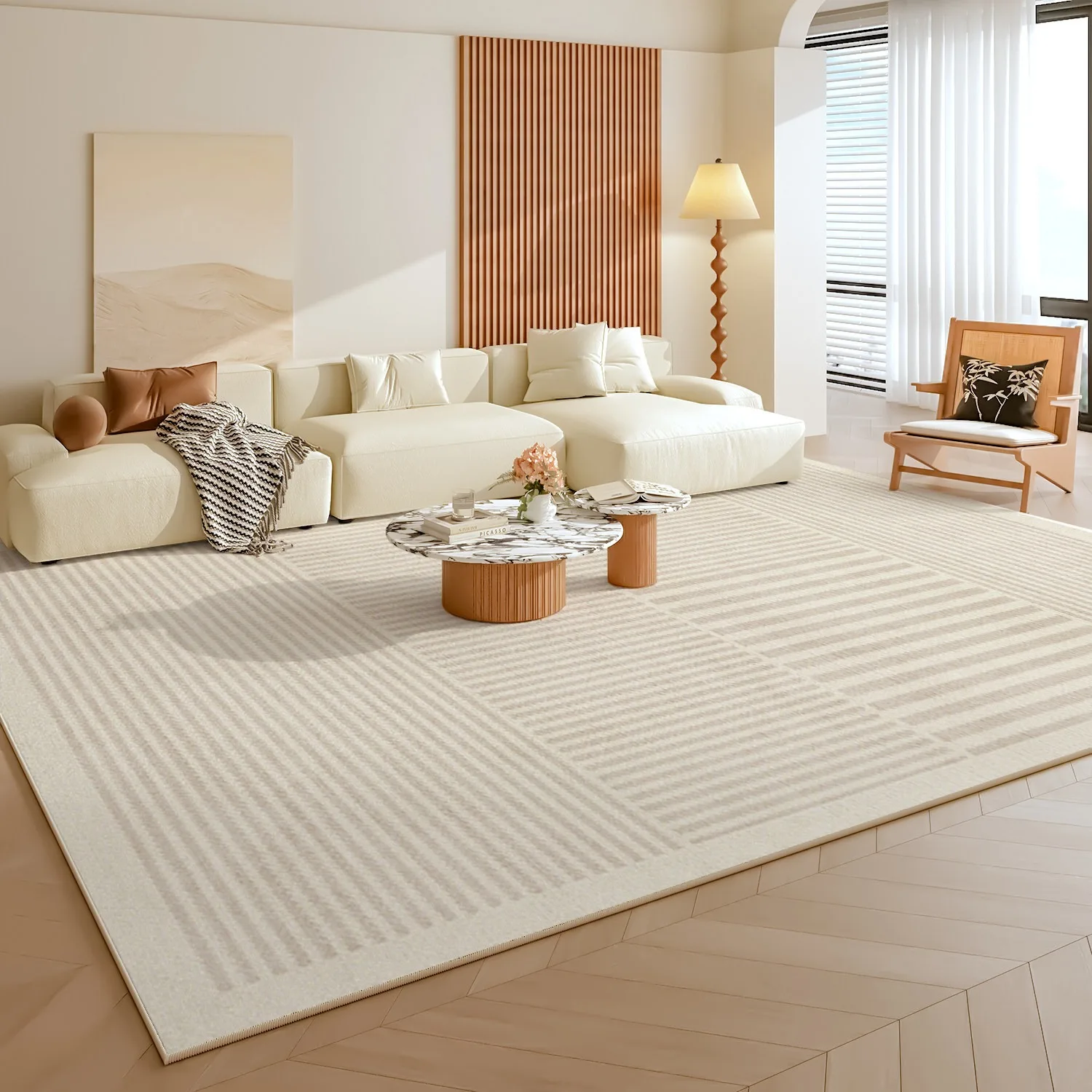 Living Room Carpet Soft Fluffy Comfortable Bedroom Bedside Floor Mat Geometric Pattern Rug Large Size Home Decoration Rugs Ковер