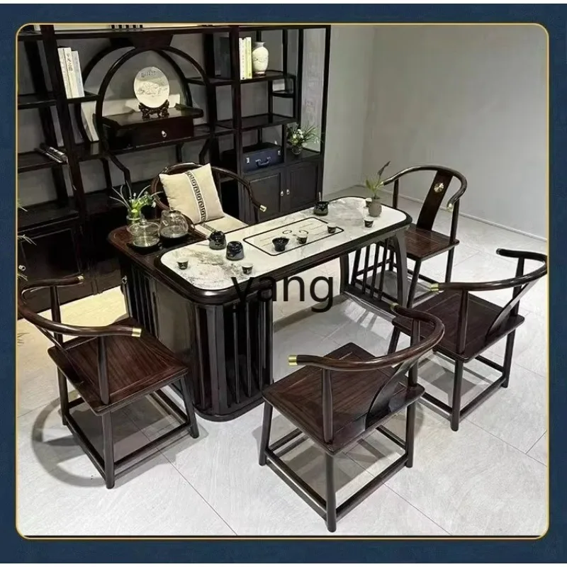 

LTT new Chinese solid wood tea table movable small apartment Zen tea table