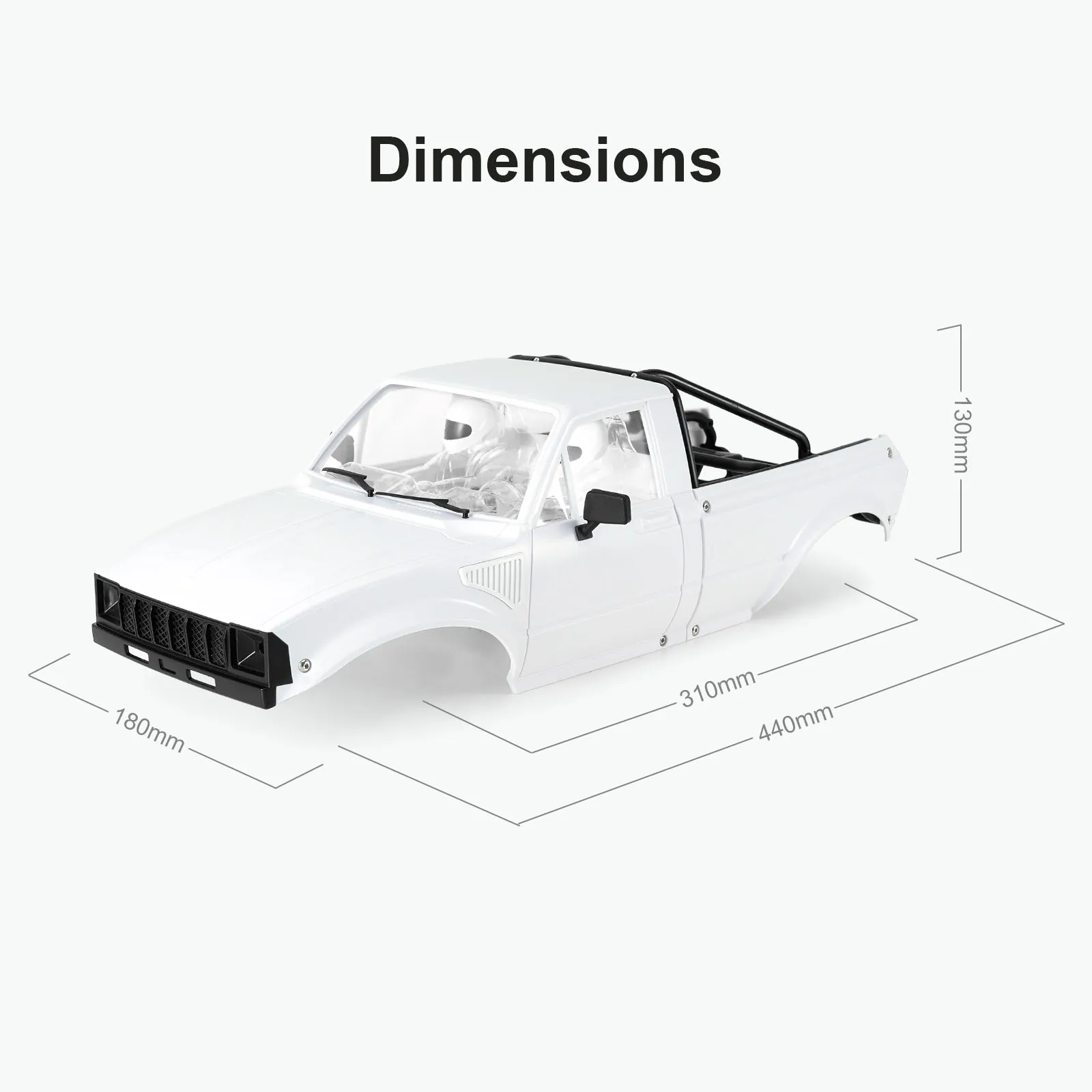 INJORA IR60-10 Hard Body with Interior & Bed Cage for 1/10 RC Crawler