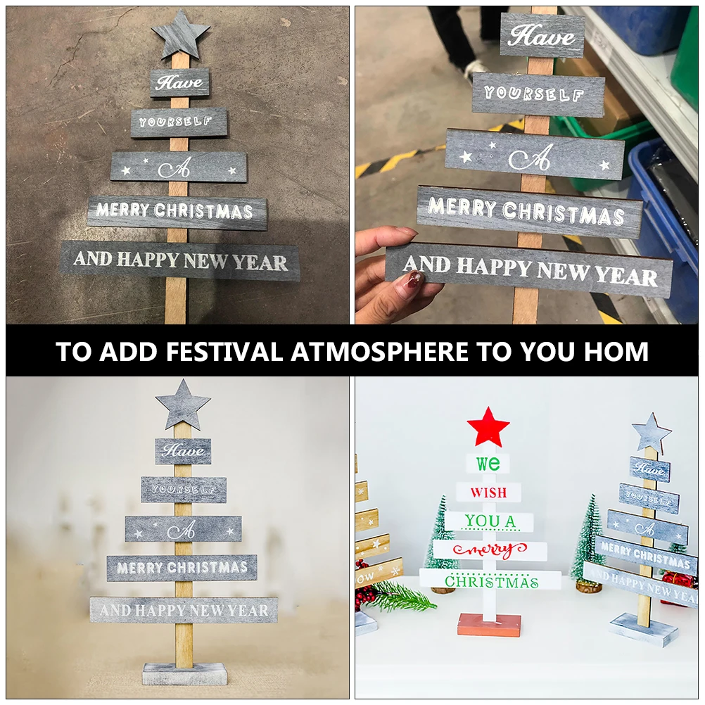 

Mini Grey Wooden Christmas Tree Ornament For Home Christmas Party Decoration Desktop Living Room Bedroom Decor Festival