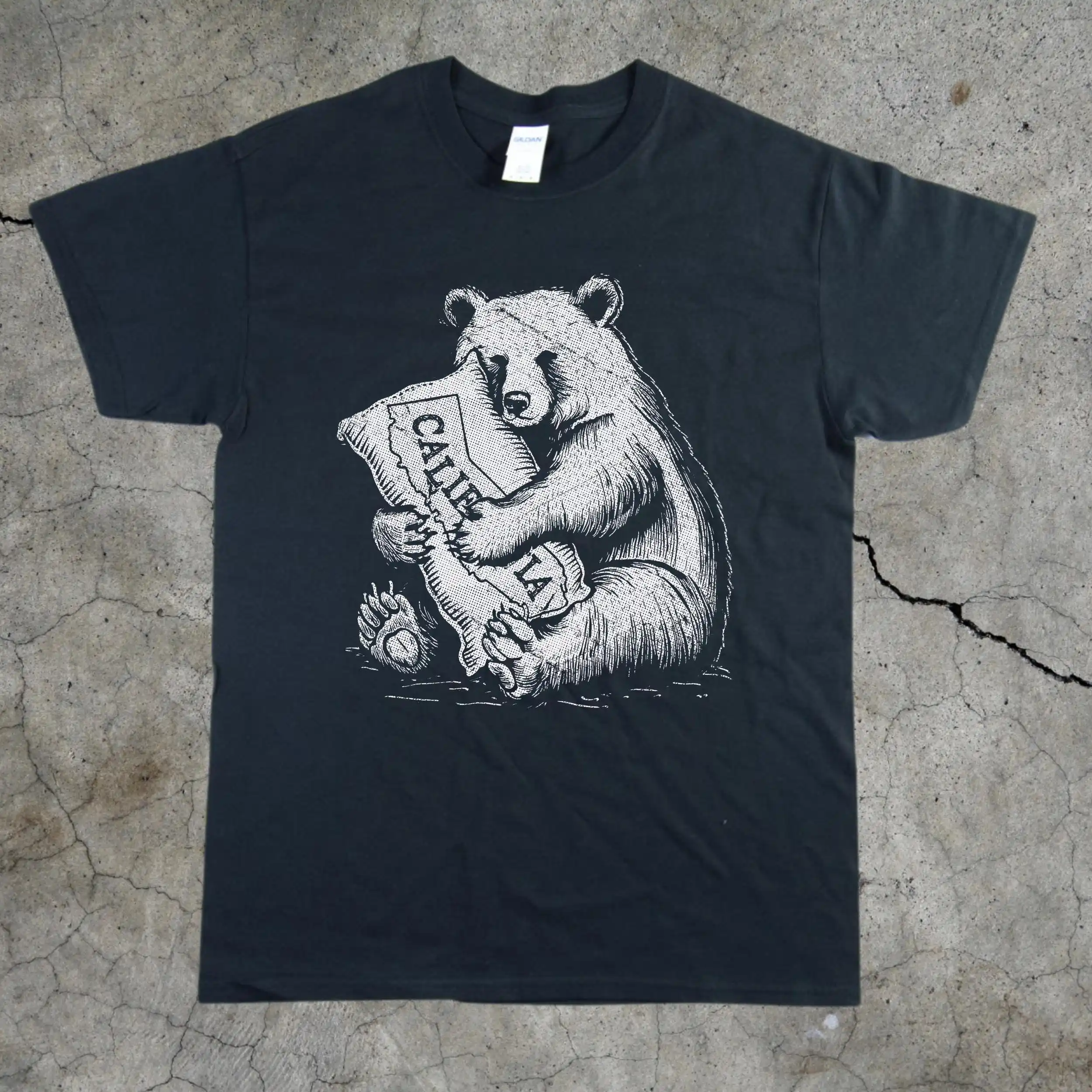 كاليفورنيا ريترو تي شيرت خمر كالي الدب الأعلى للكاليفورنيا تذكارية ملابس عطلة الشاطئ