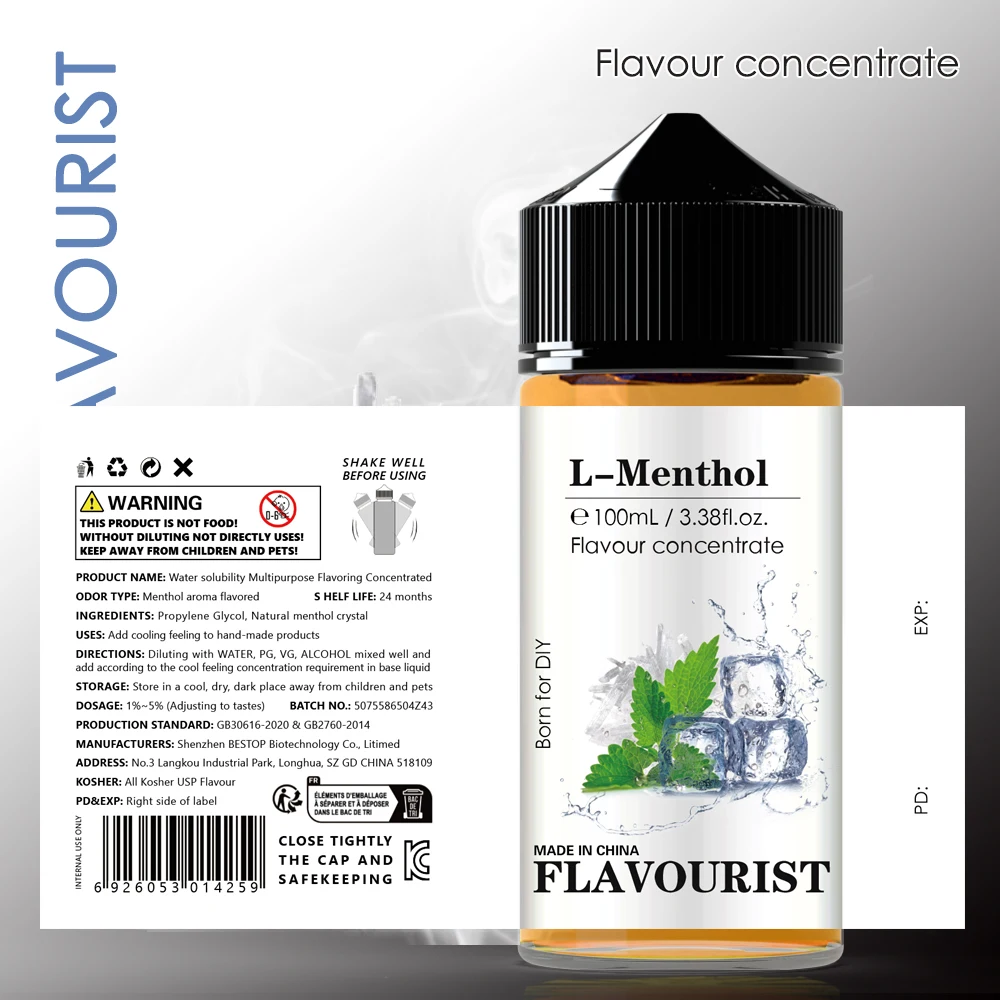 FLAVOURIST DL-Menthol flavoring concentrate water solubility E best flavor liquid Natural ICE mint flavored