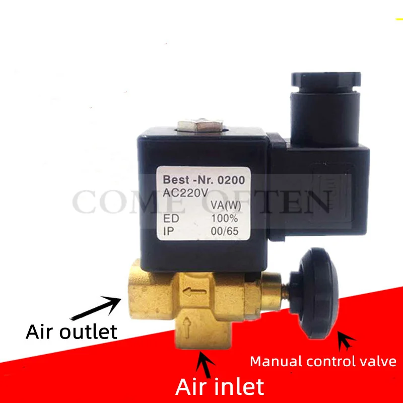 

2-Position 2-Way Adjustable Steam Solenoid Valve TJF-08 G1/4" Hot Table Iron Steam Valve Ac220v Dc24v Direct Acting VITON 150℃