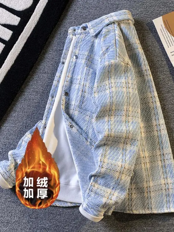 

Утепленное мужское стеганое пальто в клетку из шерсти, осенне-зимнее, модное, высококачественное, с французским шиком