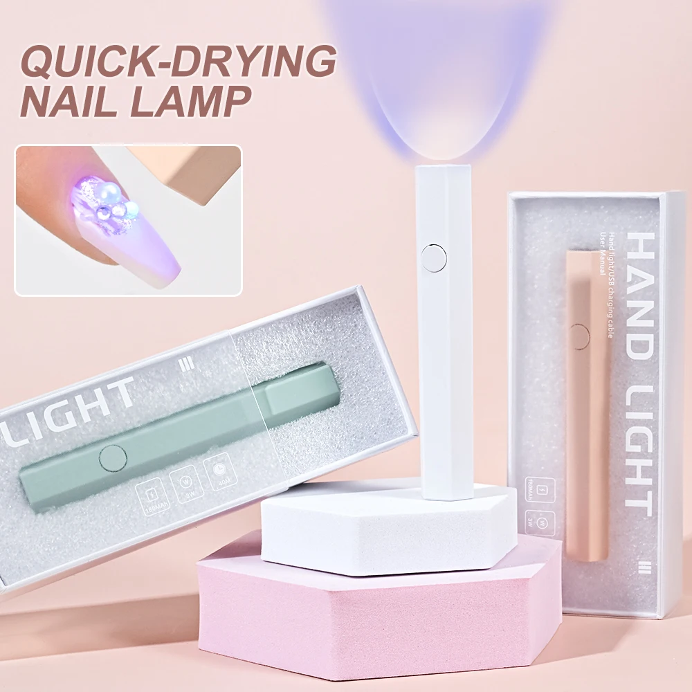 1pcs Timing Display Portable Handheld Mini Nail Lamp UV LED For Curing Gel Polish USB Chargeable Nail Dryer Machine Nail Tools