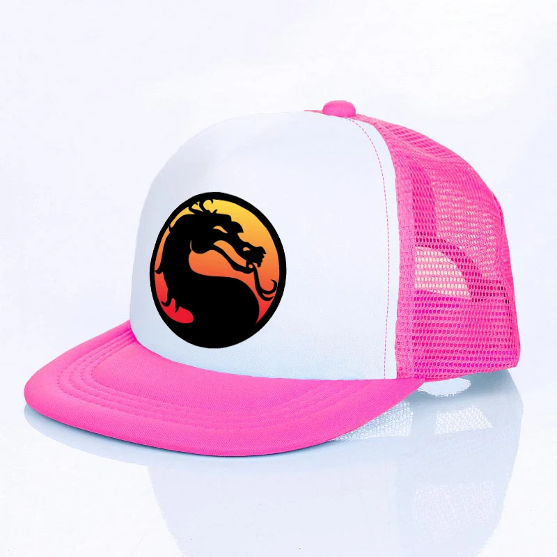 Custom Mortal Kombat Logo Baseball Cap Mk11 Fighting Game Men Women Adjustable Hip Hop Hat Ombre Gragon Mesh Snapback Hats YF164