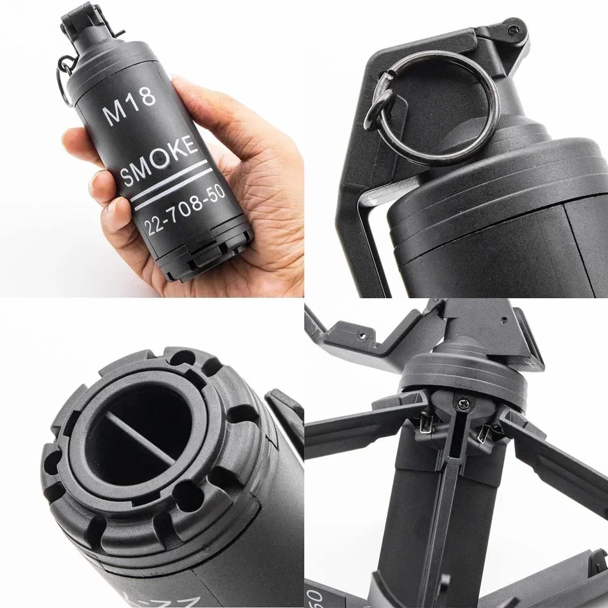 

1/2 шт. Игрушечная ручная граната E-M18, модель тактической дымовой гранаты, пластиковая игрушечная граната, модель уличной гранаты.