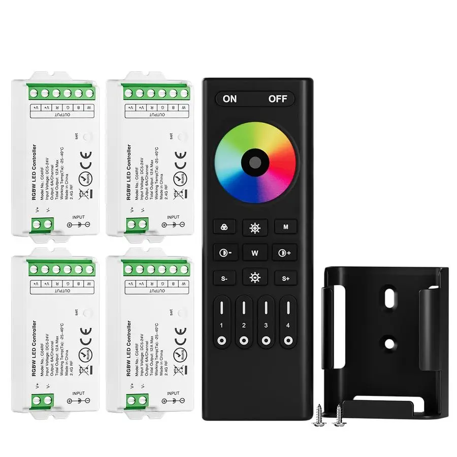 2.4 جيجا هرتز اللاسلكية RF عن بعد RC03RFB amp4PCS C04RF تويا مجموعة التحكم 4 مناطق التحكم الجماعي 5050SMD FCOB COB PWM RGBW R G B W 5pin