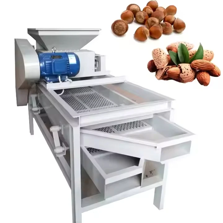 Multifunctional Almond Hazelnut Sheller Separator 500kg/h Apricot Peach Pit Almond Hazelnut Shelling Machine  Nuts Cracker