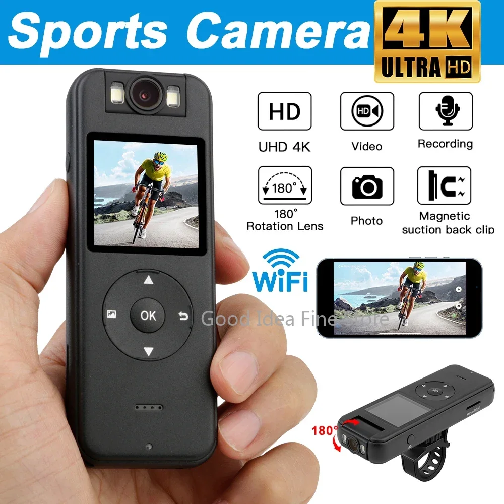 CS09 Ultra HD 4K Mini Kamera WiFi Tragbare Kleine Digitale Video Recorder Polizei BodyCam Infrarot Nachtsicht Miniatur Camcorder