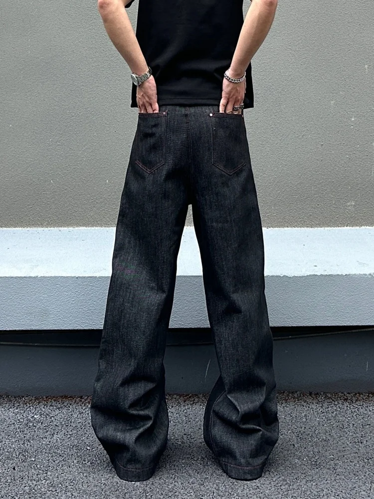 2026 American Retro Y2K Style Multi Pockets Black Baggy Jeans Pants For Men Clothing Luxury Cotton Long Trousers Pantaloni Uomo