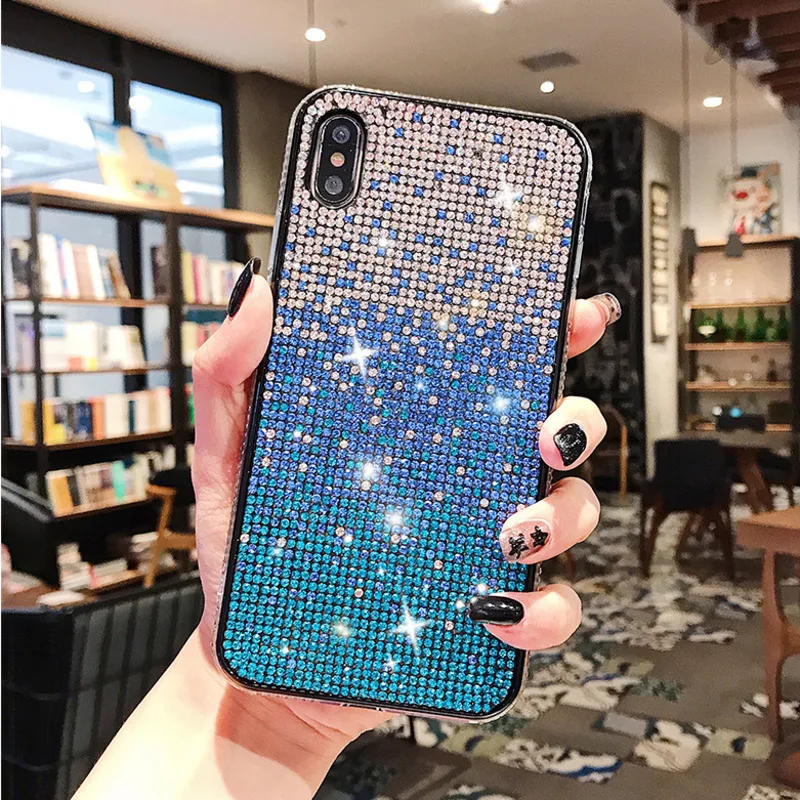 Gradual Glitter Phone Case For Samsung S24 S23 S22 S21 S20 S10 Plus Ultra Note 20 iPhone 15 14 13 12 11 Pro Max X Xs Bling Cover