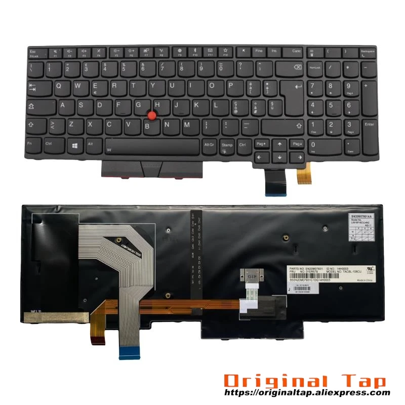 Teclado retroiluminado italiano para Lenovo Thinkpad T570 T580 P51s P52s 01ER558 01ER599 01HX236 01HX276