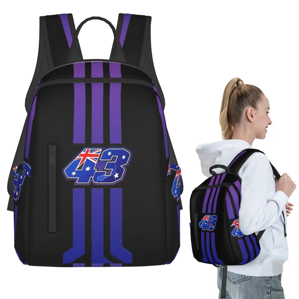 Jack Miller Number 43 Backpack Student BookBag Boys Girls School Bag Laptop Shoulder Bags Men Women