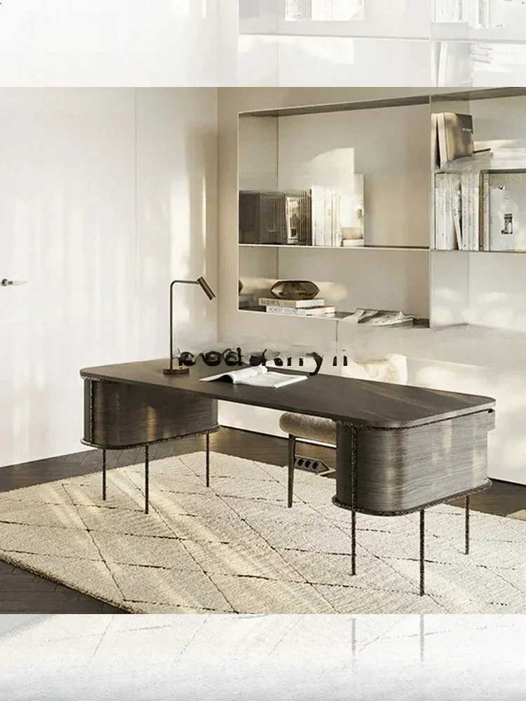 Large desk, Italian minimalist light luxury desk, boss table