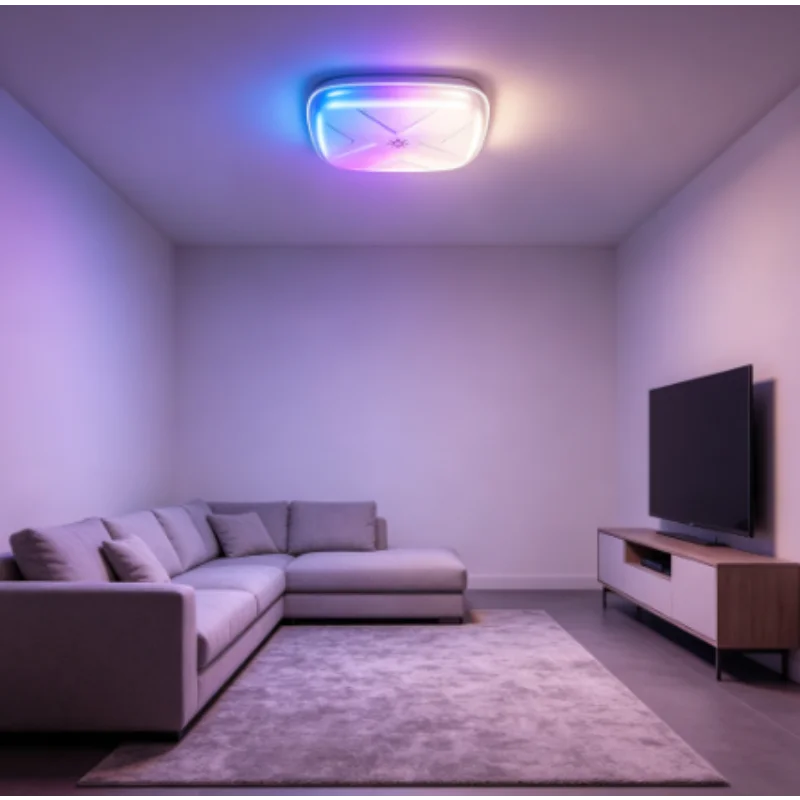 Waterproof RGB Shower Ceiling Light, LED Dimmable Atmosphere Lamp with Remote for Bathroom Decoration