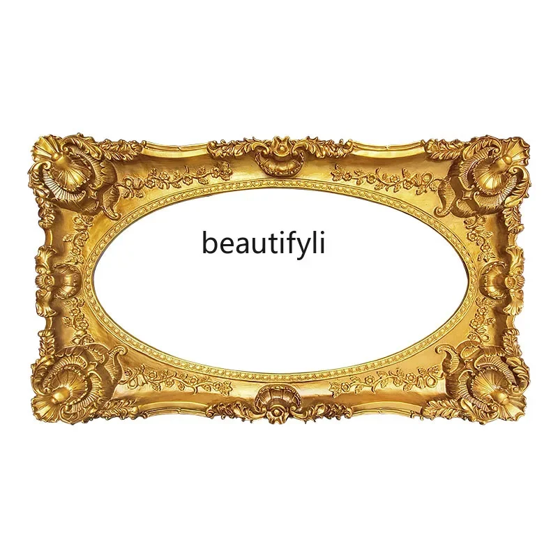 

A50 European retro inner oval picture frame, decorative frame oil painting, entrance decorative frame wedding arrangement