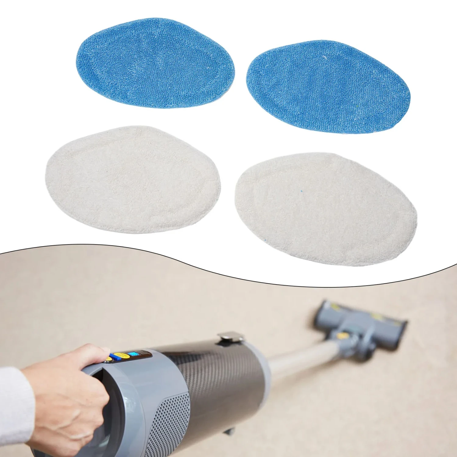 

4pcs Washable Cleaning Pad Super Absorbent Microfibre Mop Pads Dual Plus Mop Pads 62300479