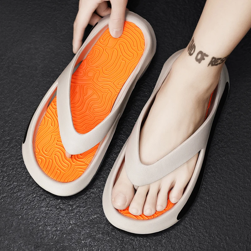 Fashion Men Women Flip Flops Outdoor Slippers Slides Beach Sandals Men Indoor Slippers Soft Home Shoes Beach Slippers Flip Flops