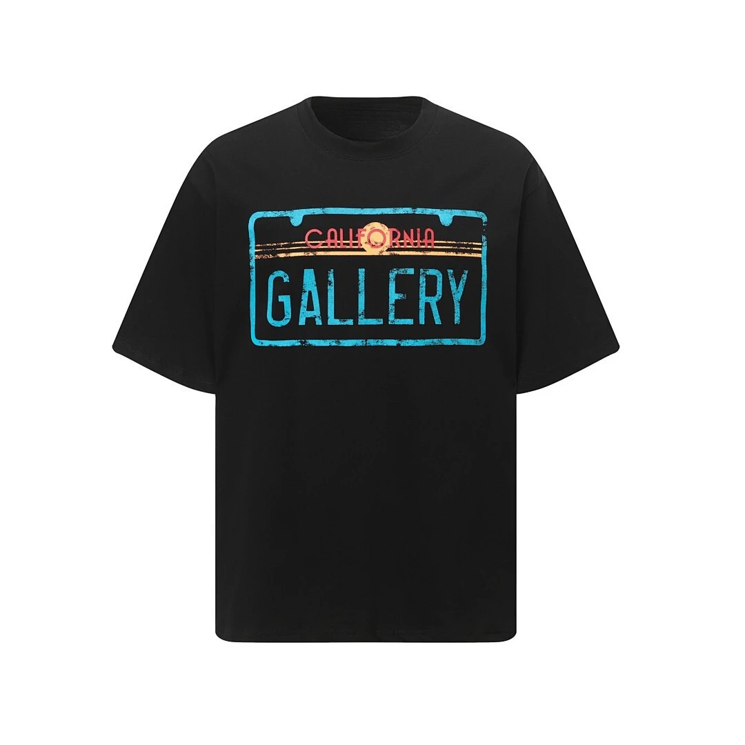California License Plate Logo High Street Fashion Trend Brand T-Shirt Cotton Graphic Tee Men Women Summer Streetwear