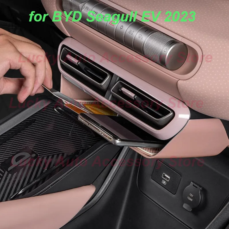 Car Central Air Outlet Storage Box for BYD Seagull EV 2023 Cup Storage Box Air Conditioning Outlet Frame Interior Accessories