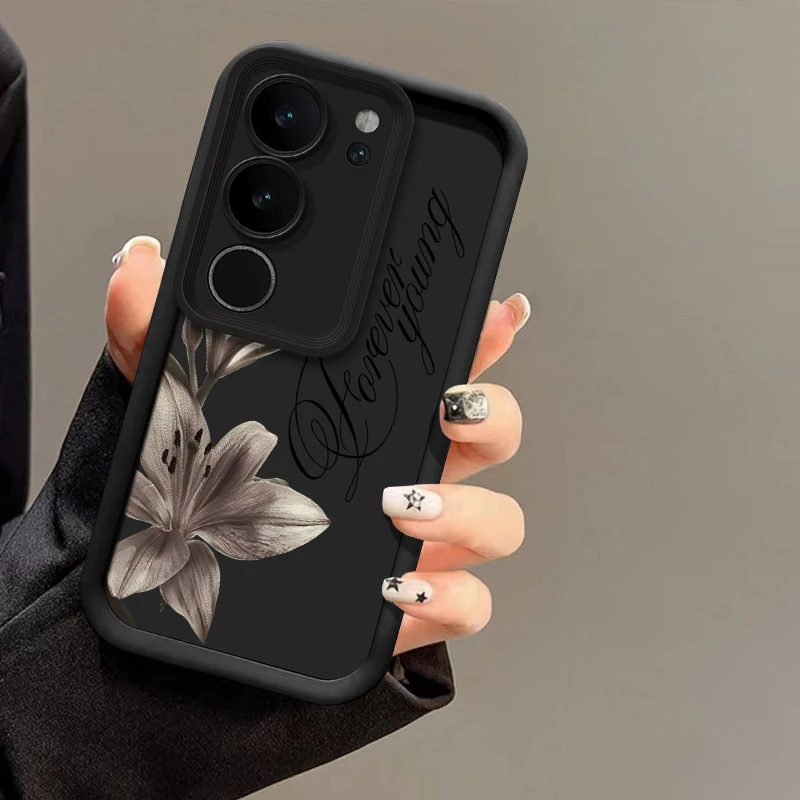 Flower Pattern Phone Case For Vivo Y05 Y03T Y03 Y02A Y02T Y01 Y20S Y20I Y18E Y19S Y17S Y16 Silicon Shockproof Matte Bumper Cover view 5