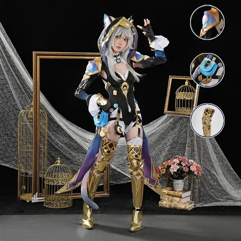 

Cipher HSR Honkai Star Rail Cosplay Costume Wig Women Halloween Carnival Comic-con Party Role Playing Outfita;2,c'4,h.