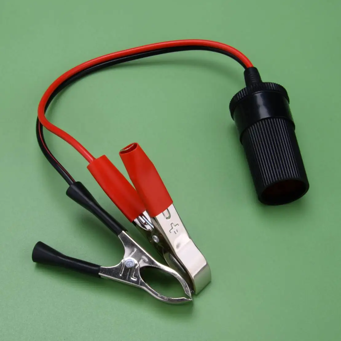 12V Car Cigarette Lighter Outlet Adapter Socket Female Cable with Battery Alligator Clamp Clip Universal New