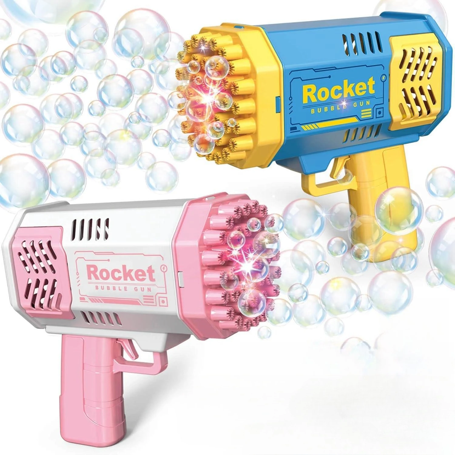 Machine à bulles électrique automatique, 40 trous, fusée Blaster, pistolet à bulles, jouet pour enfants, cadeaux de fête en plein air, jouets pour enfants