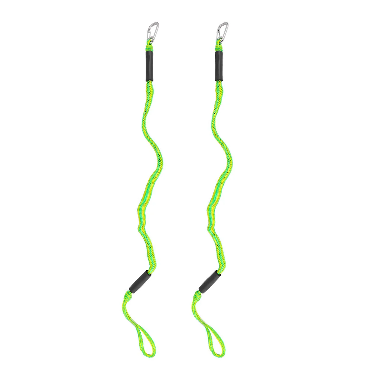 2Pack 4Ft Boat Bungee Dock Line with Hook Mooring Rope Boat Accessories for Boats Pontoon Kayak,Green