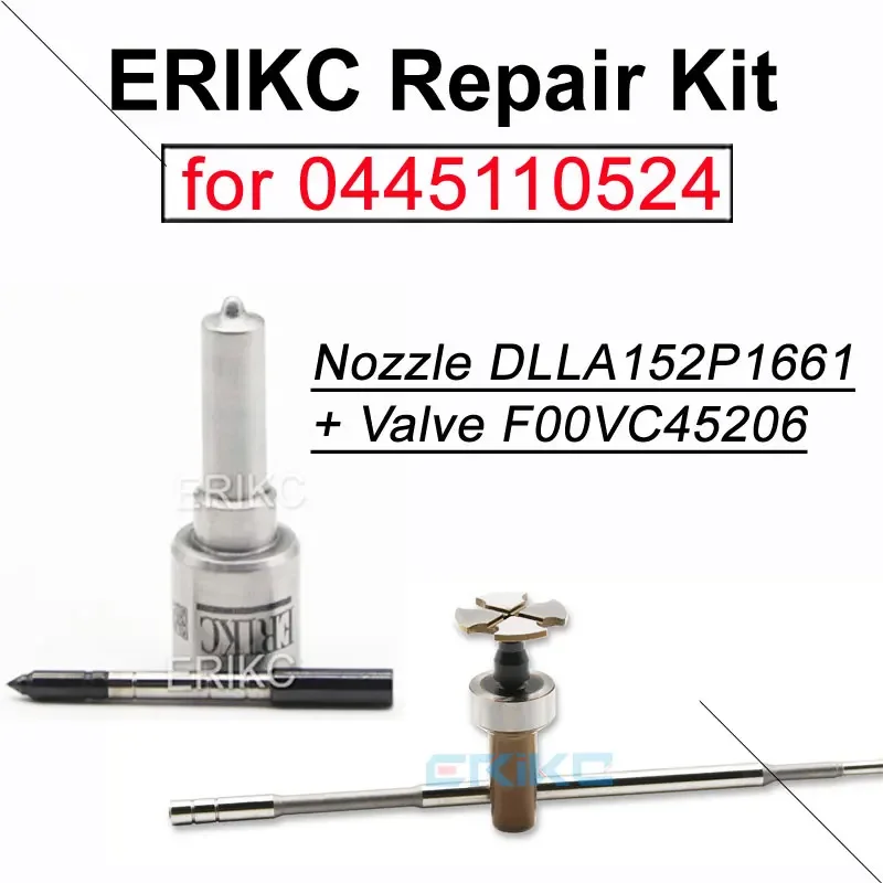 0445110524 Diesel Injector Repair Kit Nozzle Tip DLLA152P1661 0433172020 Valve F00VC45206 for Bosch 0 445 110 524 Sprayer