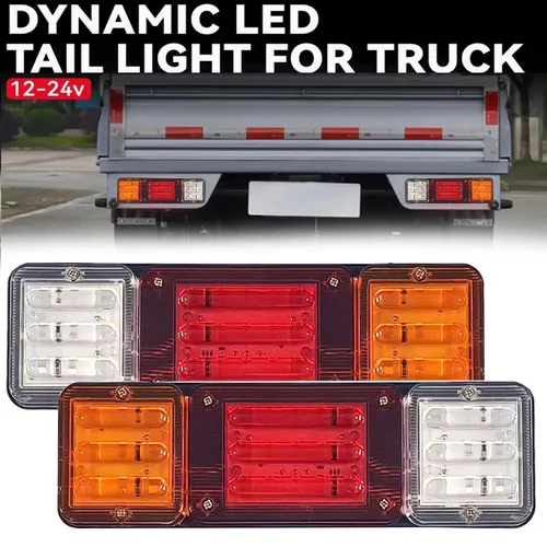 Luces traseras para remolque de camión, lámpara LED de freno inverso, señal de giro, 12V, 24V, para vehículos de barco, luz trasera para camión, autobús, campistas, Tractor, 2 uds.