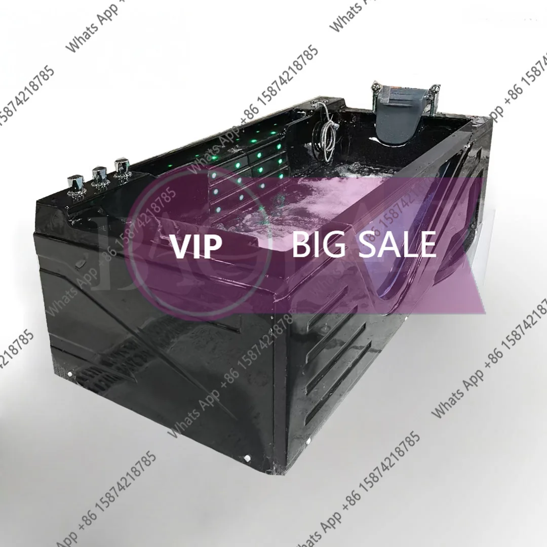 

Rr Light Luxury All-black Massage Surfing Bathtub Modern Fashion Cylinder Acrylic Bathtub Household Waterfall Bathtub With Lante