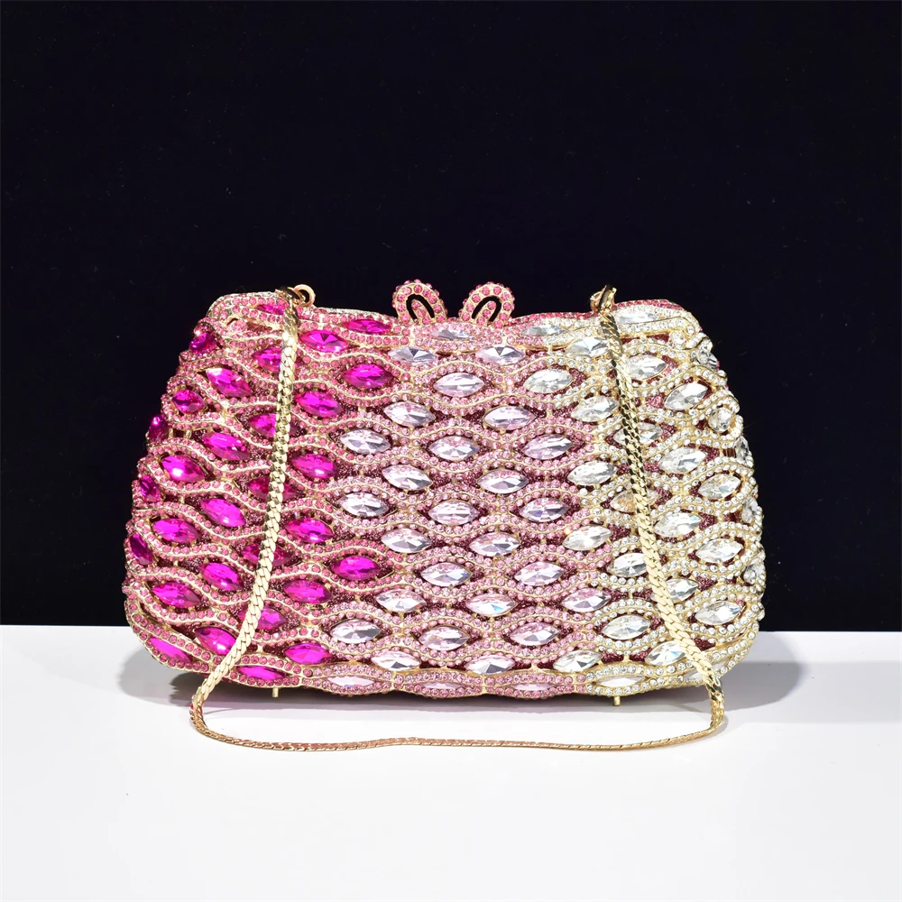 Latest Design Crystal Evening Bag Luxury Diamond Women Clutch Bag Ladies Party Purse Dinner Female Pochette Feast Banquet Bag