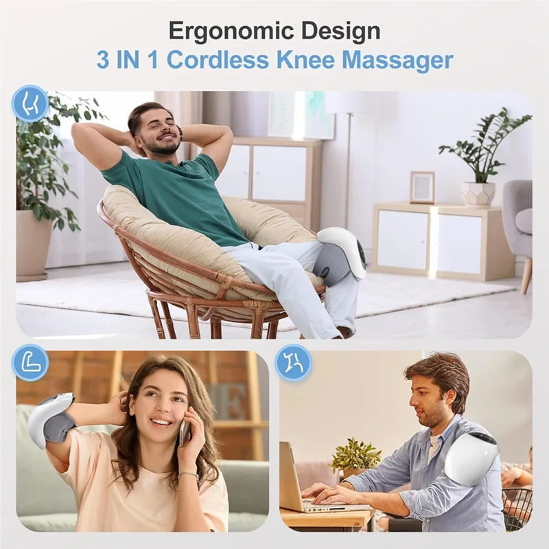 

ABJO-Беспроводной массажер для колена для инфракрасного нагрева и вибрации, облегчение боли в колене для отеков, растягивающихся суставов