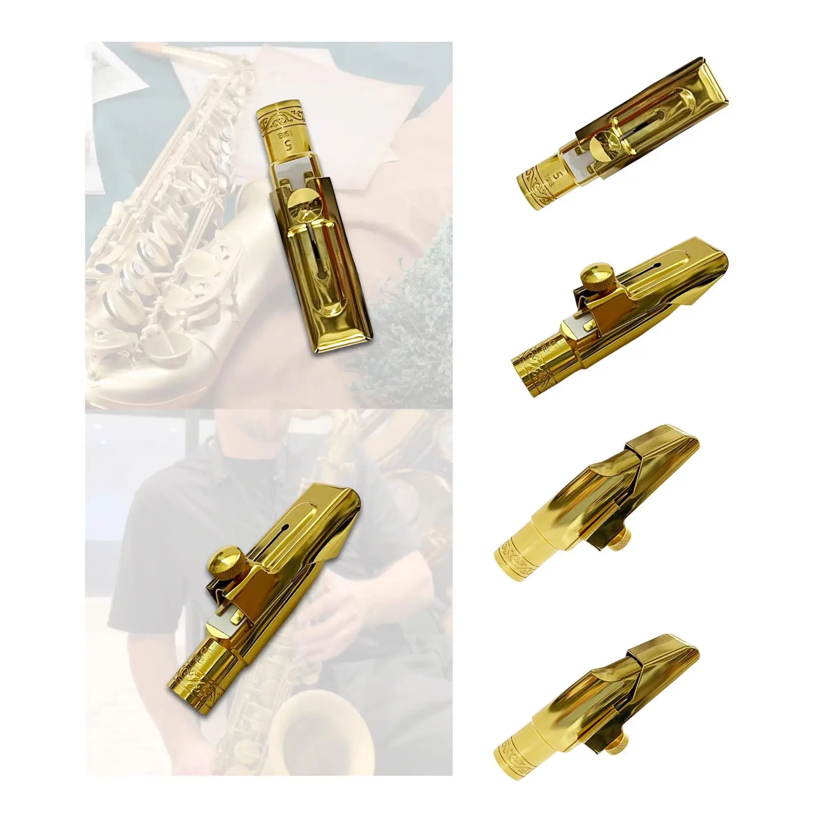 

Brass Alto Sax Mouthpiece Musical Instruments Accessories Tear Resistant Reusable Portable Gifts for Family Professionals