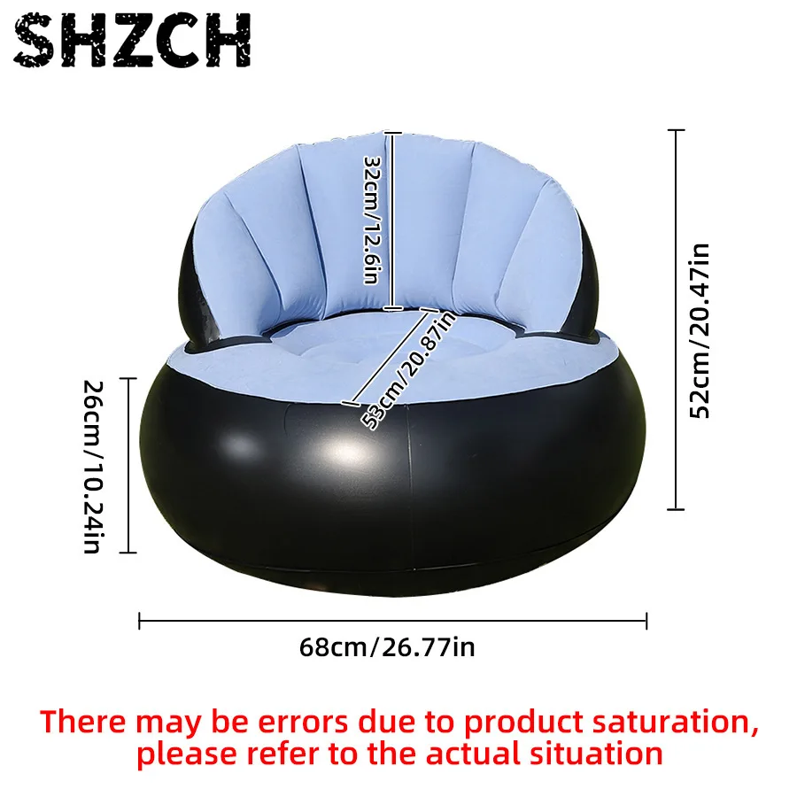 Thickened PVC Inflatable Sofa Ergonomic Design for Comfortable Seating Experience, Foldable Flocking Garden Sofa ﻿