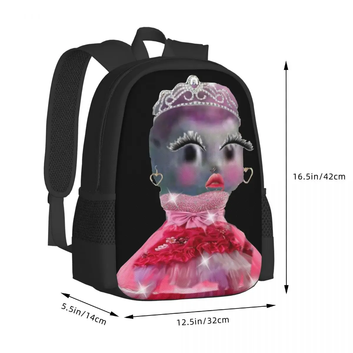 Princess Bibble Student Backpack School Bag Hiking Travel Daypack for Men Women Fashion Bookbag Shoulder Bags