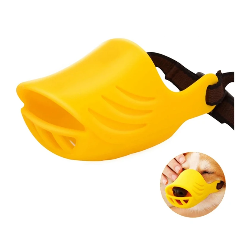 Silicone Pet Muzzle Dog Muzzle Prevent Barking Biting Chewing Soft Mouth Guard with Adjustable Strap -S