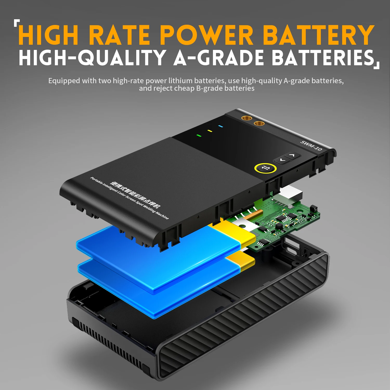 Fnirsi NEW SWM-10 Battery Spot Welder MAX 0.25mm Nickel Sheet 18650 Battery Tool Color Screen Portable Handheld Welding Machine