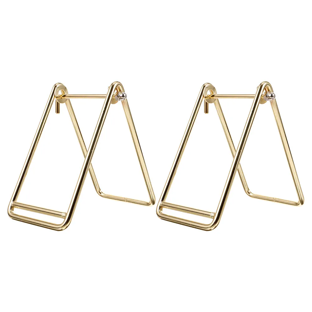 

2 Pcs Ticket Holder Plate Stands for Display Raffle Tickets Easel Metal Picture Stainless Steel Desktop Organizer Movie Rolling