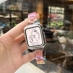 Rainbow Color Slim Strap for Apple Watch Band 8 7 6 5 4 3 SE Ultra 45MM 49MM 42MM 38MM 44MM 40MM Fashion Bracelet on iWatch Loop