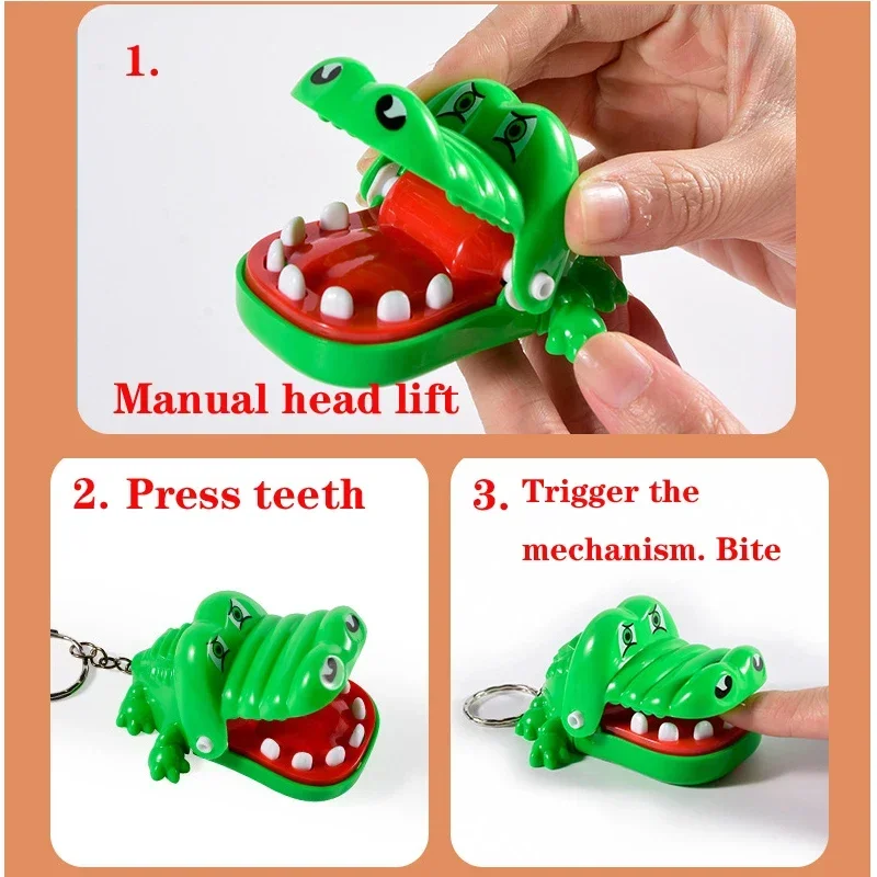 Crocodile Teeth Novelty Gag Toys For Kids Alligator keychain bite finger decompression Gags Practical Jokes children toy gift