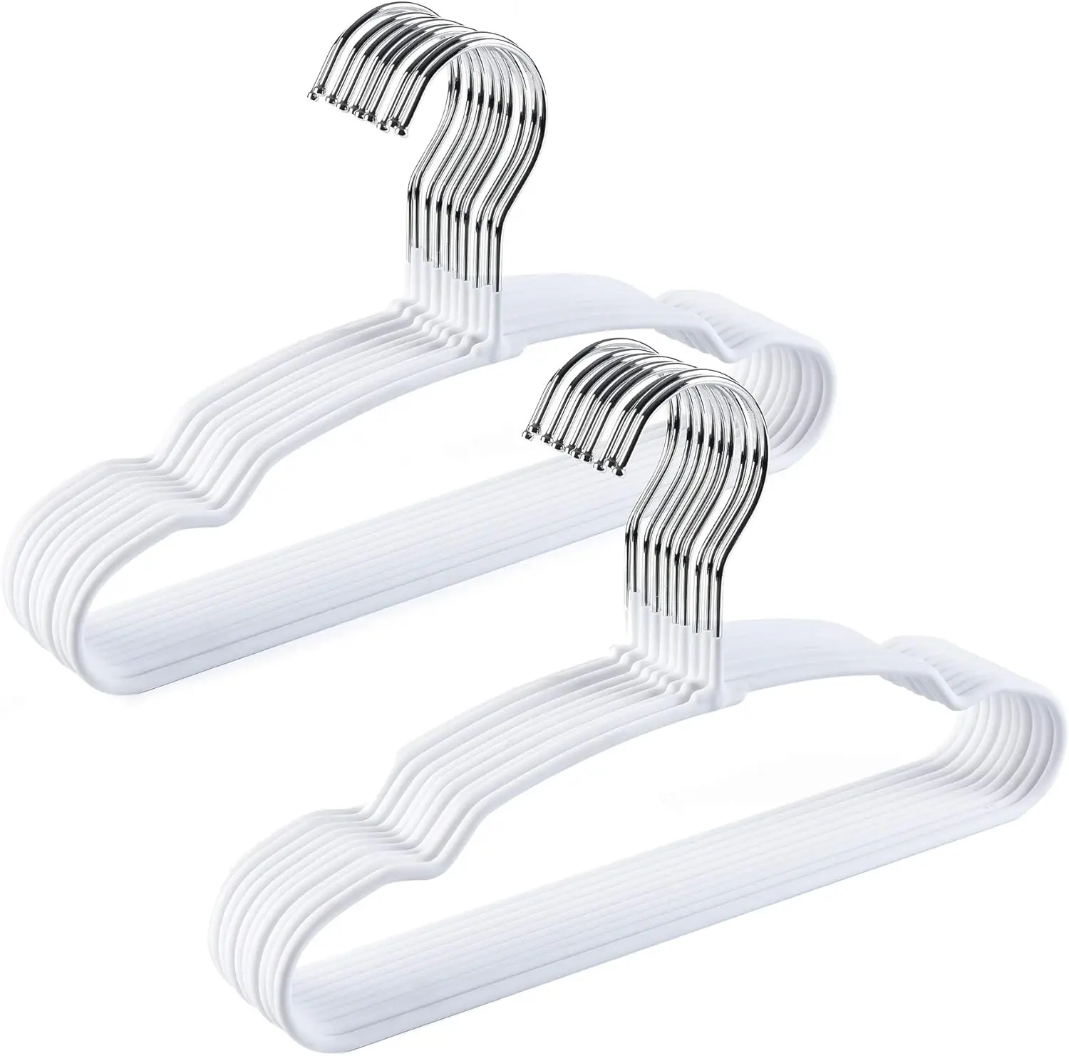 Paquete de 20 Perchas para Ropa de Bebé de 11.8 Pulgadas, Alambre Metálico Resistente con Revestimiento Blanco Antideslizante para Camisas, Abrigos y Pantalones de Niños Pequeños