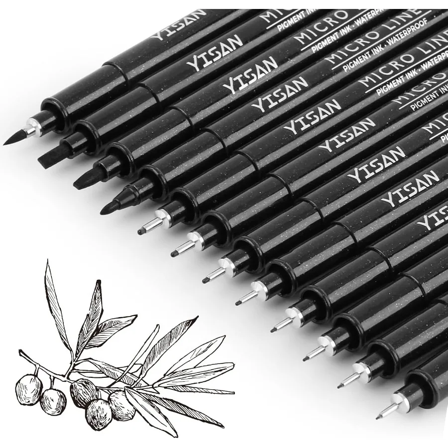 

Ручки для рисования, ручки с микрофинилом, тонкий наконечник, маркер манги для художника, эскиза, технический черный, 12 комплектов 902195