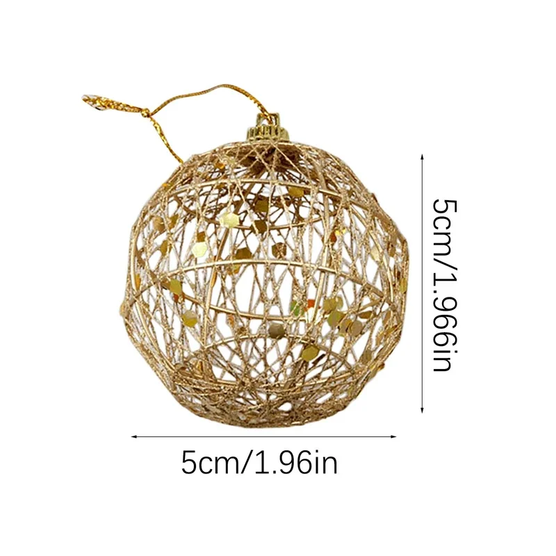 6Pcs/lot Christmas Ball Ornaments Gold Christmas Decorations Tree Balls With Scales Baubles Hanging Party Decor 2024 Navidad