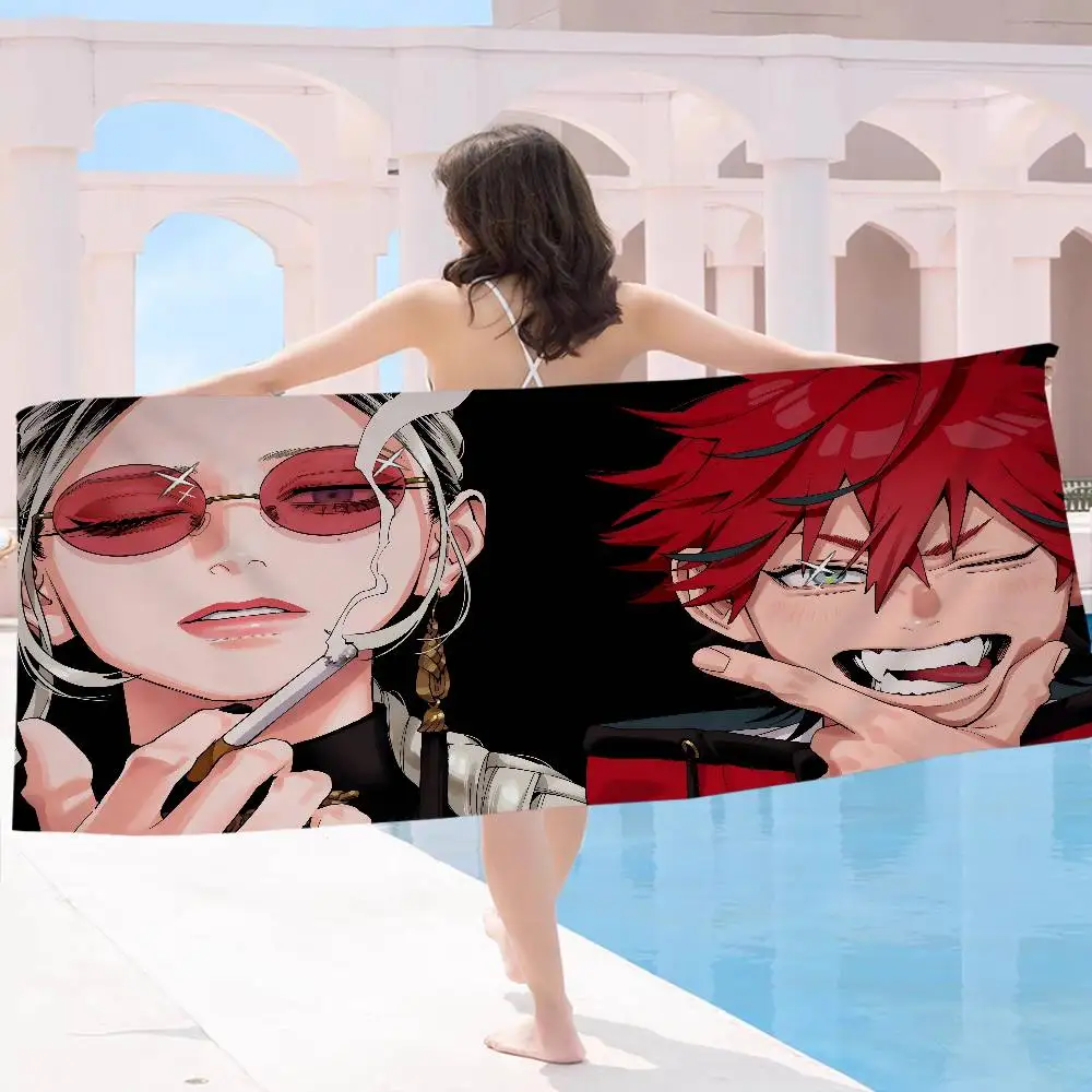 Anime G-GokurakugaiS Microfiber Blanket Quick Drying Beach Towels Oversized Printing Super Absorbent Pool Towel Blanket