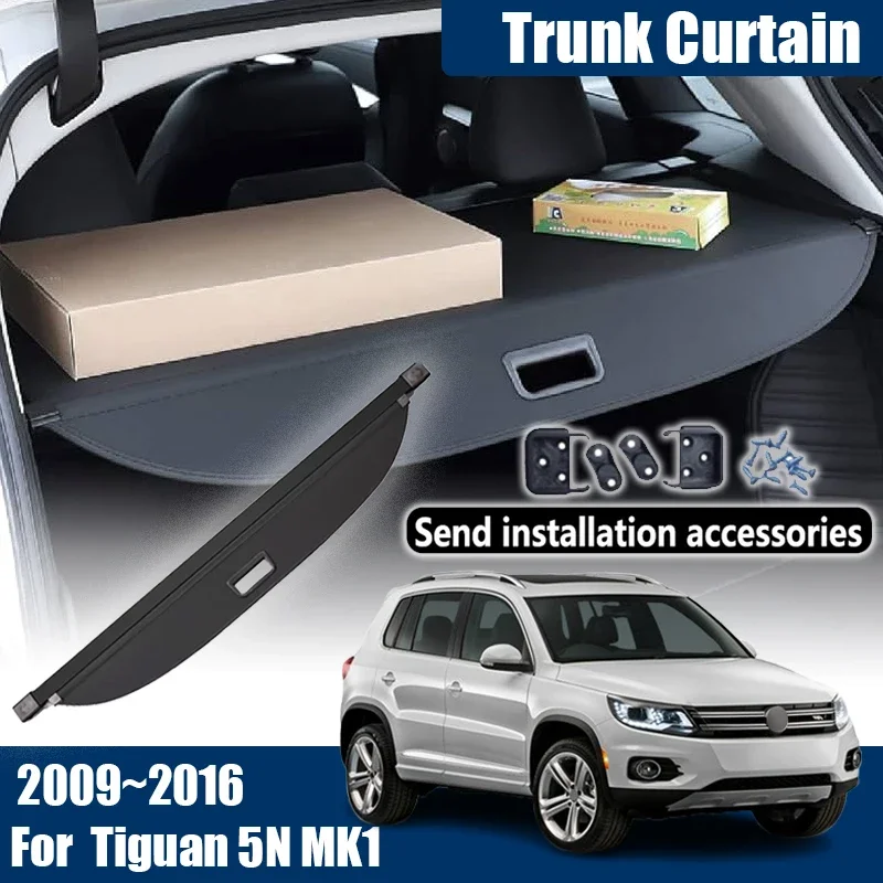 for VW Volkswagen Tiguan 5N 2010 Accessories 2009~2016 Car Trunk Cargo Cover Trunk Storage Partition Privacy Interior Parts