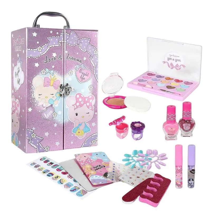 Kid Makeup Toys Cosmetic Princess Makeup Box Kit sicuro e innocuo Eye Shadow Palette Toy Makeup For Girls Beauty Fashion Gifts